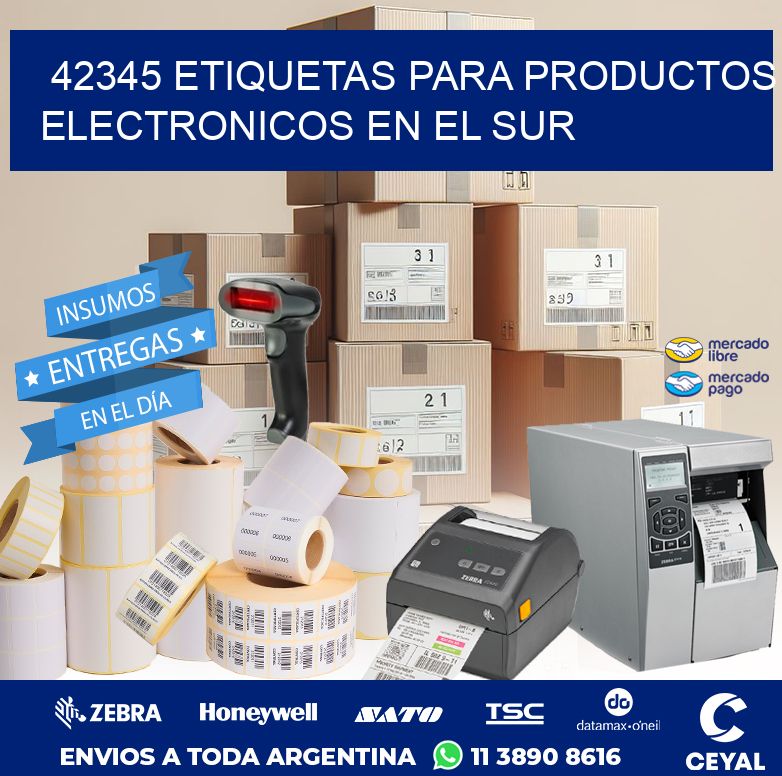 42345 ETIQUETAS PARA PRODUCTOS ELECTRONICOS EN EL SUR