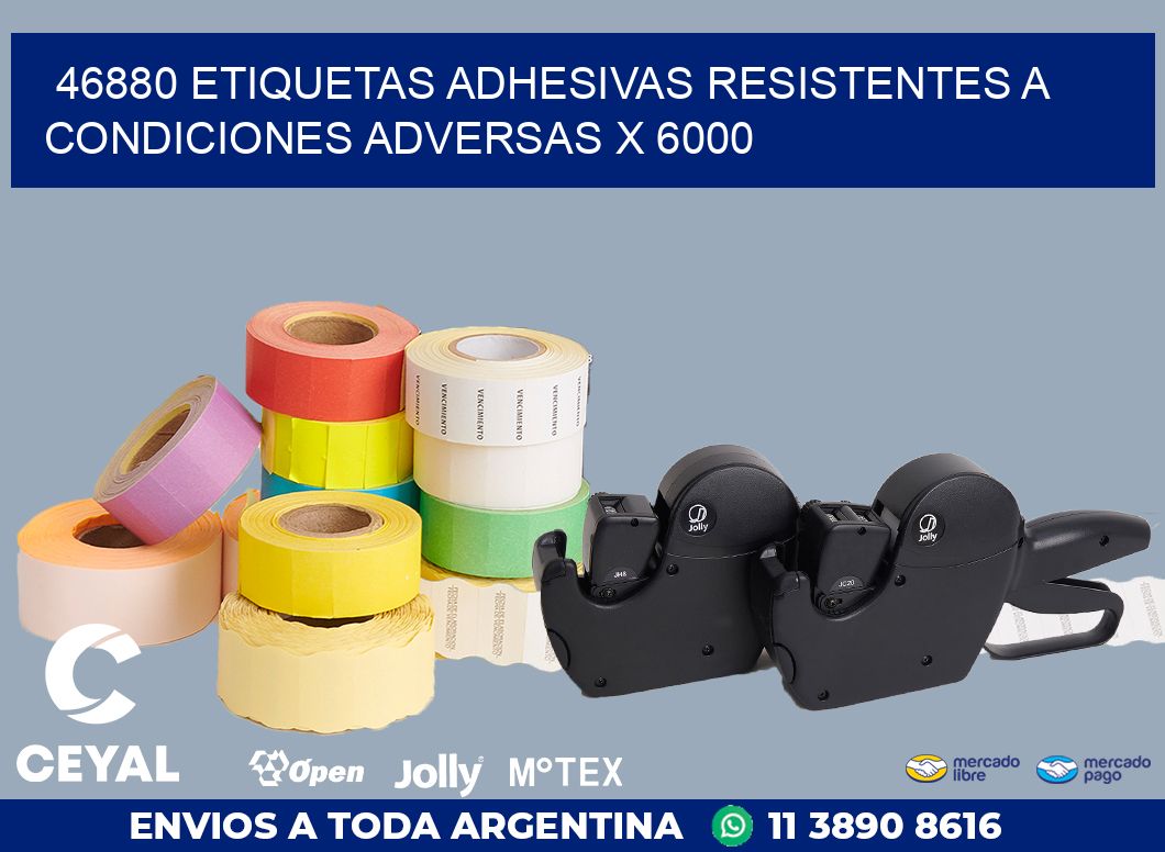 46880 ETIQUETAS ADHESIVAS RESISTENTES A CONDICIONES ADVERSAS X 6000