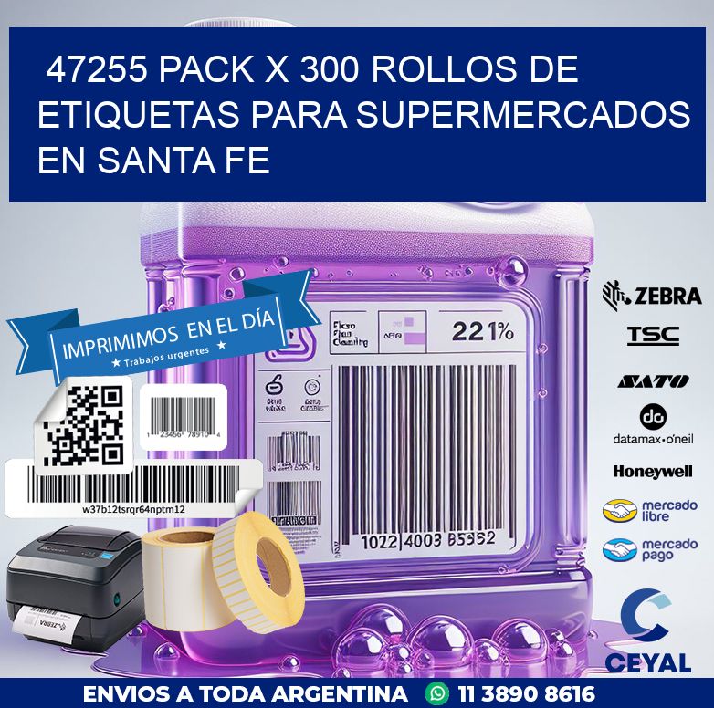 47255 PACK X 300 ROLLOS DE ETIQUETAS PARA SUPERMERCADOS EN SANTA FE
