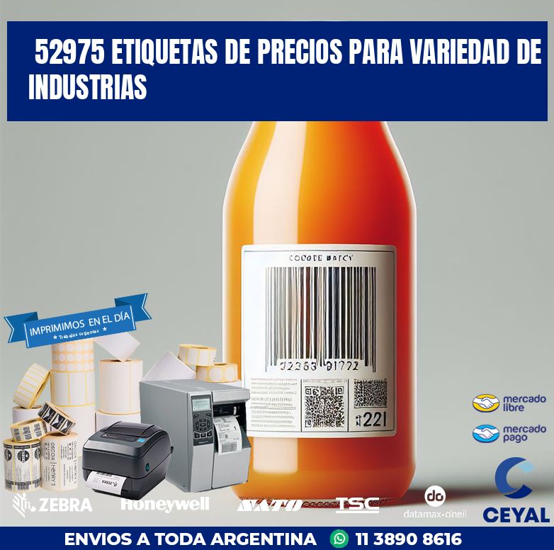 52975 ETIQUETAS DE PRECIOS PARA VARIEDAD DE INDUSTRIAS