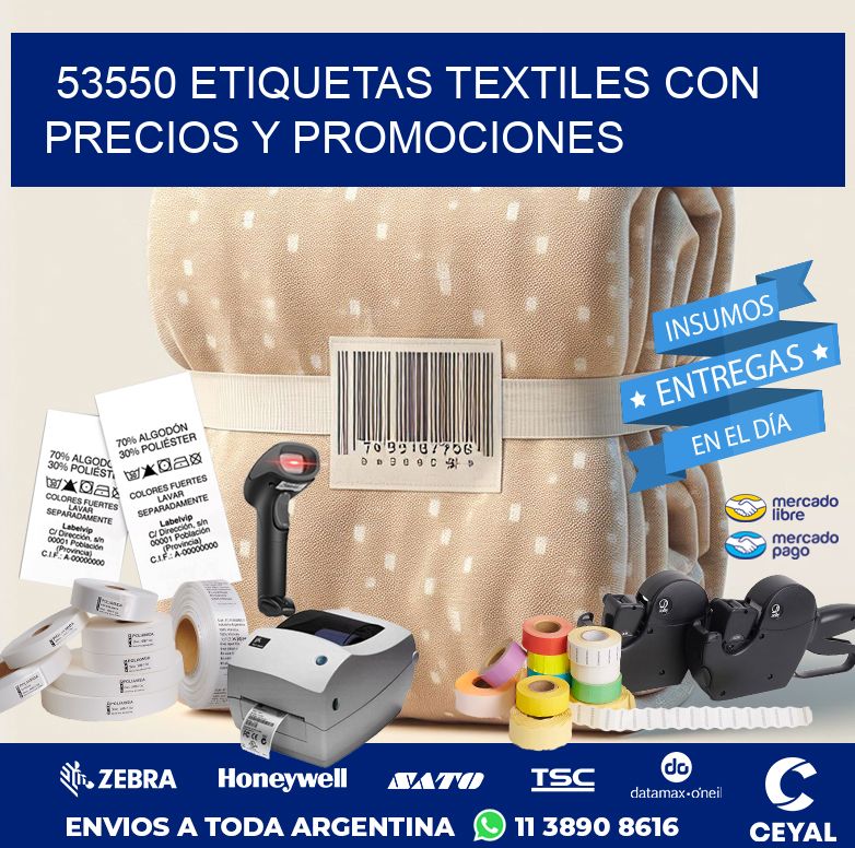53550 ETIQUETAS TEXTILES CON PRECIOS Y PROMOCIONES