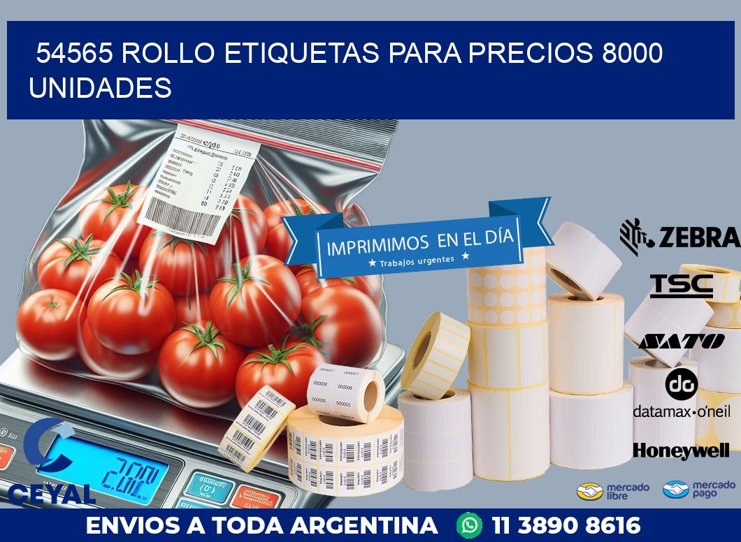 54565 ROLLO ETIQUETAS PARA PRECIOS 8000 UNIDADES