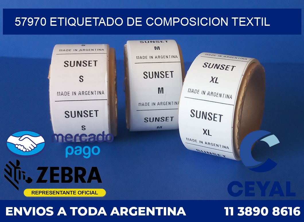 57970 ETIQUETADO DE COMPOSICION TEXTIL