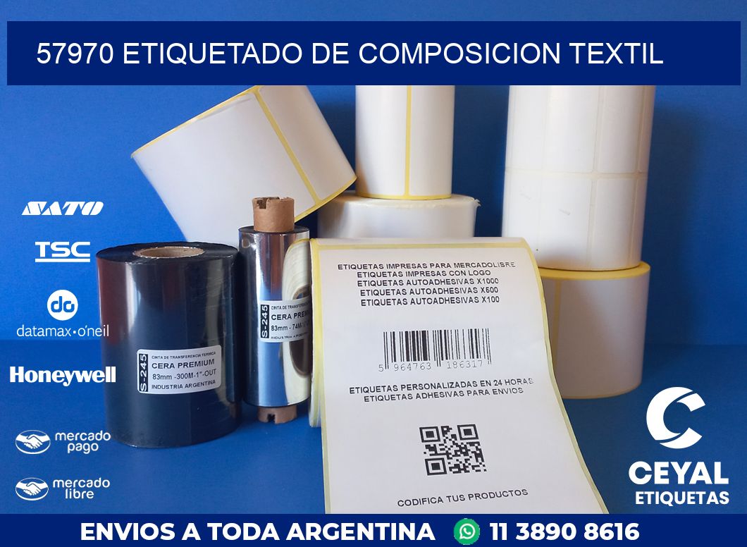 57970 ETIQUETADO DE COMPOSICION TEXTIL