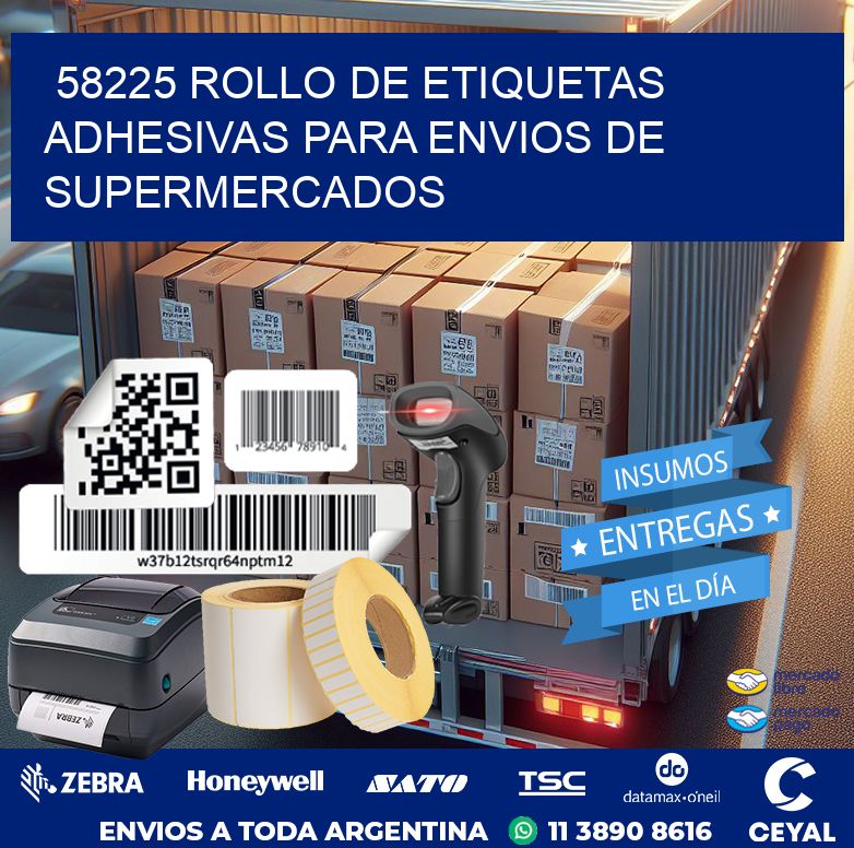 58225 ROLLO DE ETIQUETAS ADHESIVAS PARA ENVIOS DE SUPERMERCADOS