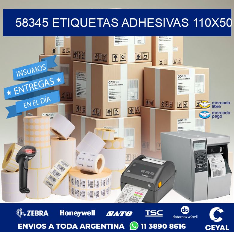 58345 ETIQUETAS ADHESIVAS 110X50