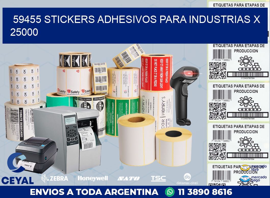 59455 STICKERS ADHESIVOS PARA INDUSTRIAS X 25000