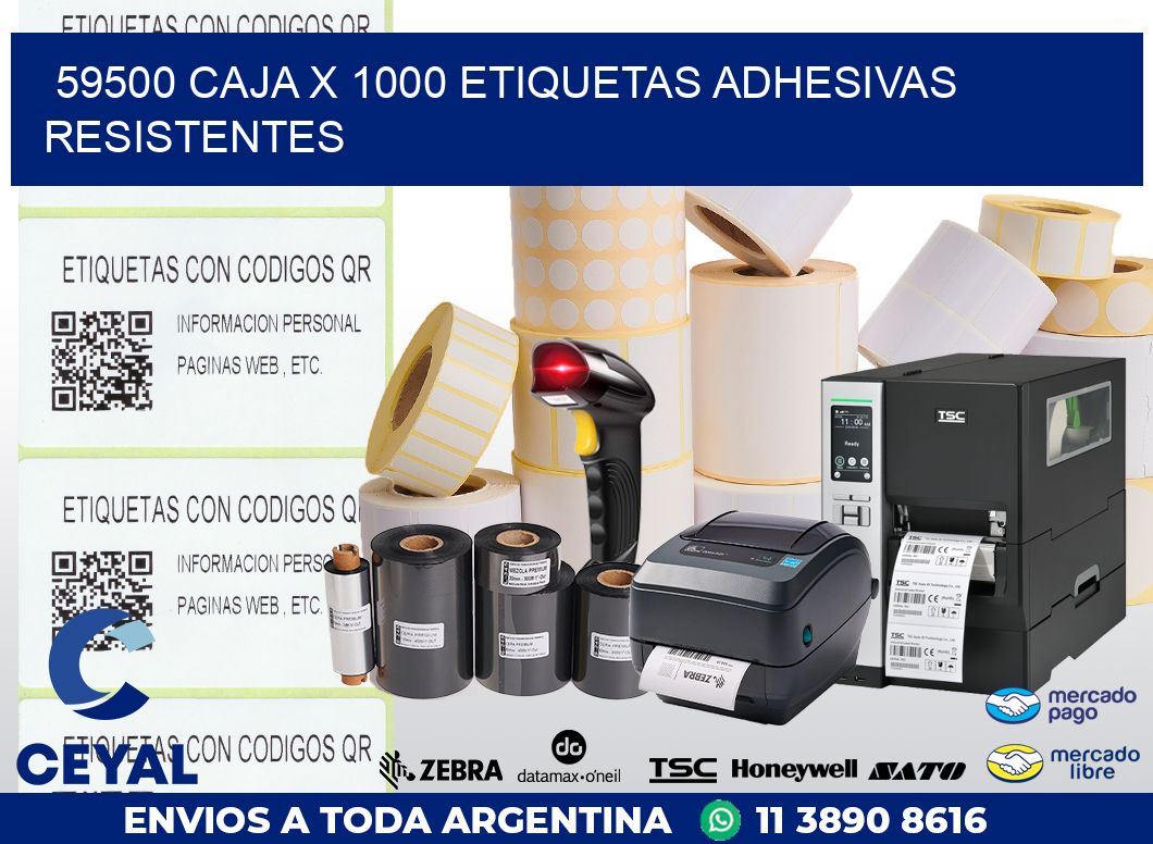 59500 CAJA X 1000 ETIQUETAS ADHESIVAS RESISTENTES