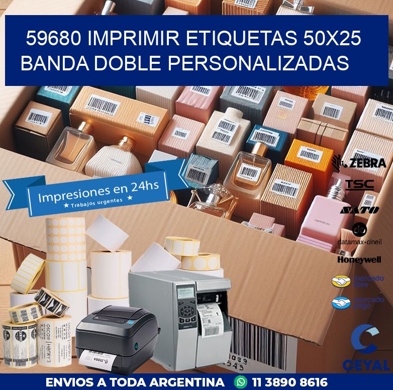 59680 IMPRIMIR ETIQUETAS 50X25 BANDA DOBLE PERSONALIZADAS
