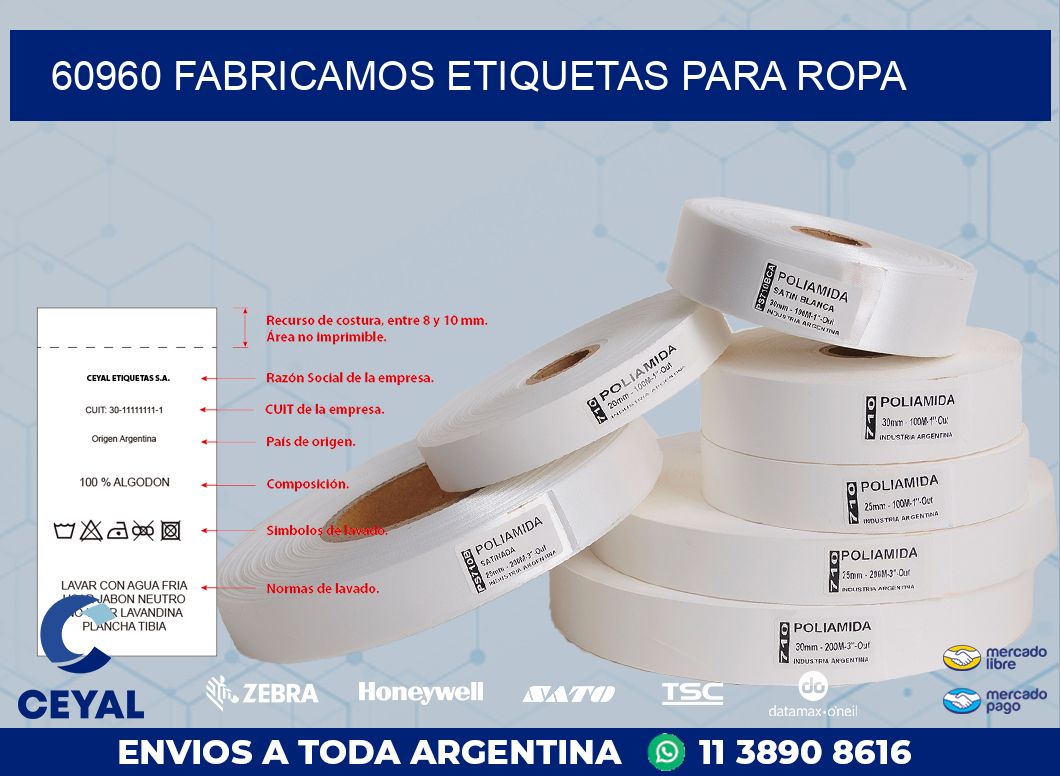 60960 FABRICAMOS ETIQUETAS PARA ROPA