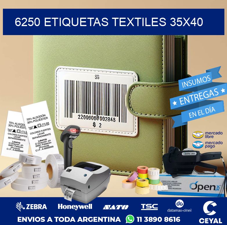 6250 ETIQUETAS TEXTILES 35X40