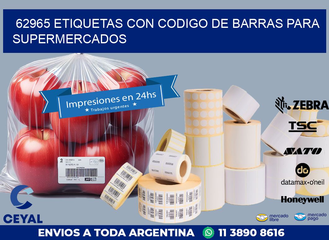 62965 ETIQUETAS CON CODIGO DE BARRAS PARA SUPERMERCADOS