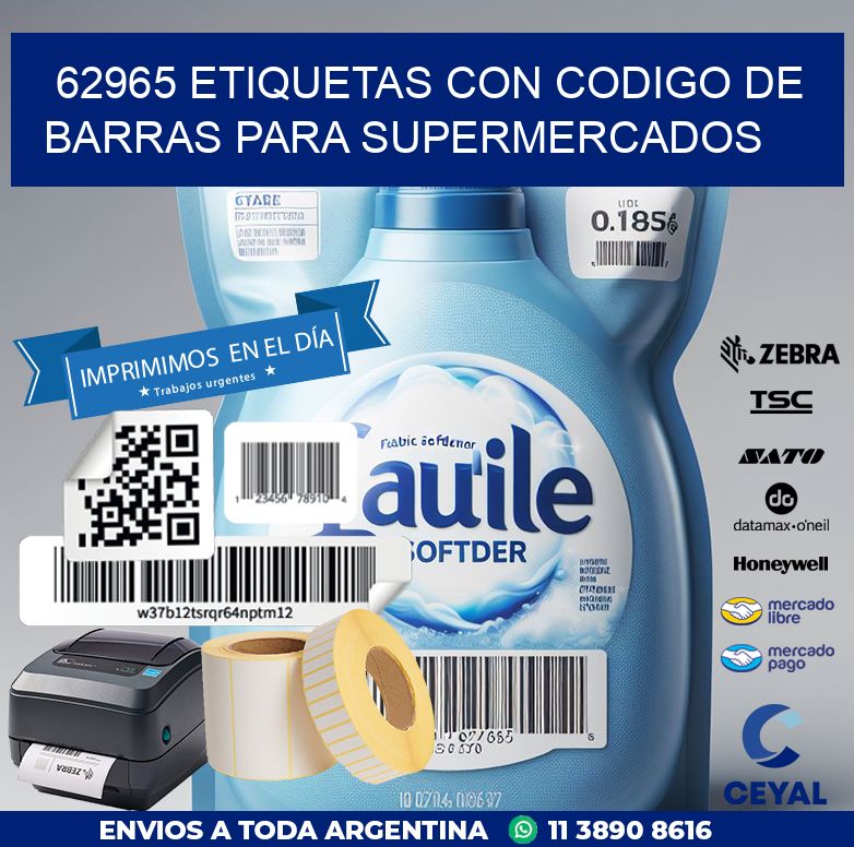 62965 ETIQUETAS CON CODIGO DE BARRAS PARA SUPERMERCADOS