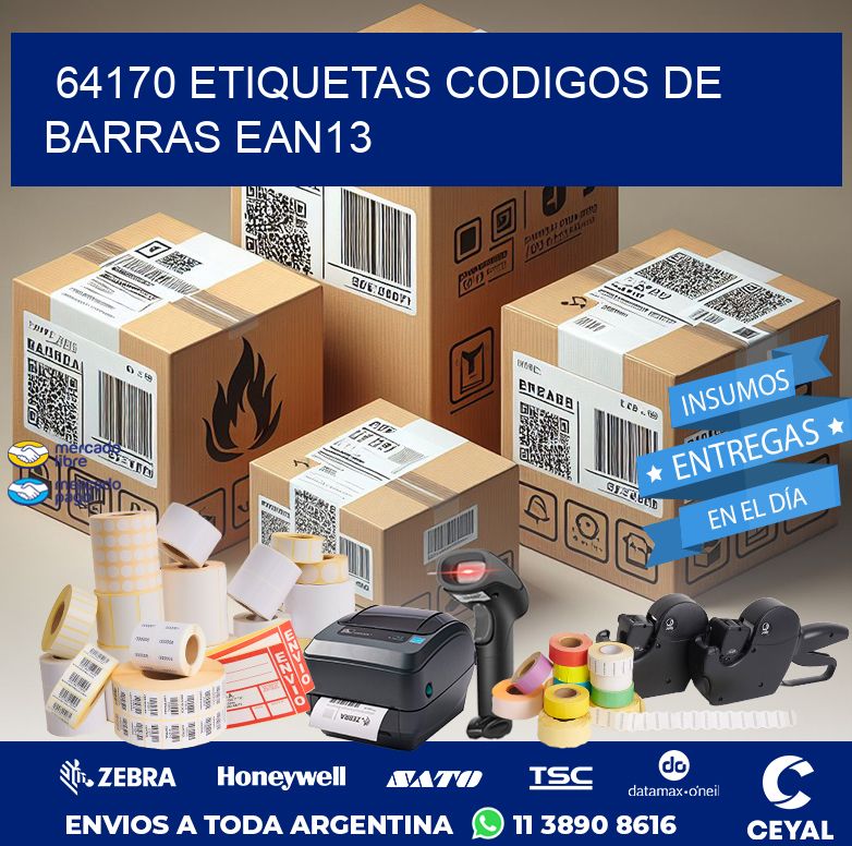 64170 ETIQUETAS CODIGOS DE BARRAS EAN13