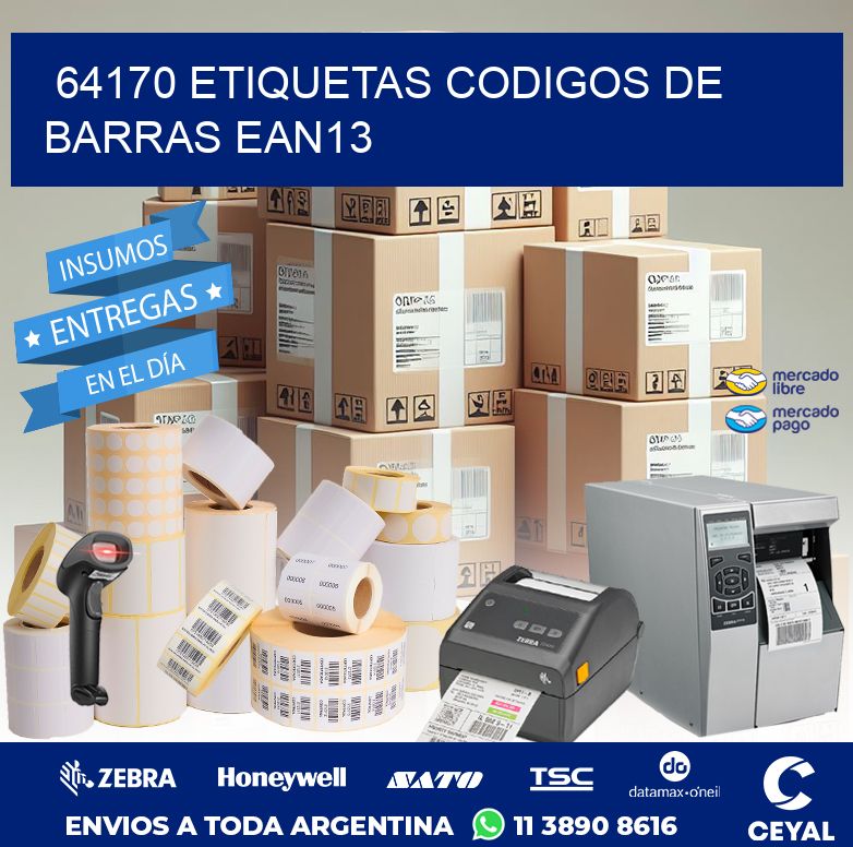 64170 ETIQUETAS CODIGOS DE BARRAS EAN13