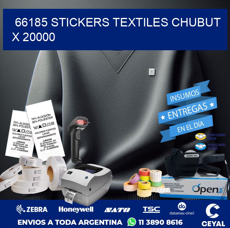 66185 STICKERS TEXTILES CHUBUT X 20000