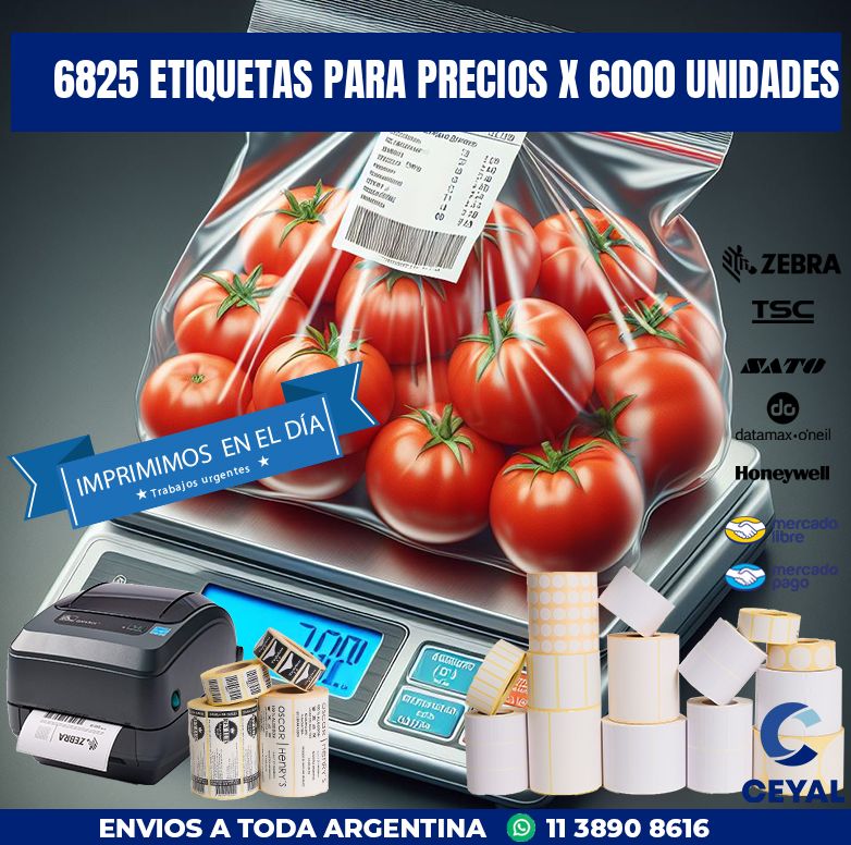 6825 ETIQUETAS PARA PRECIOS X 6000 UNIDADES