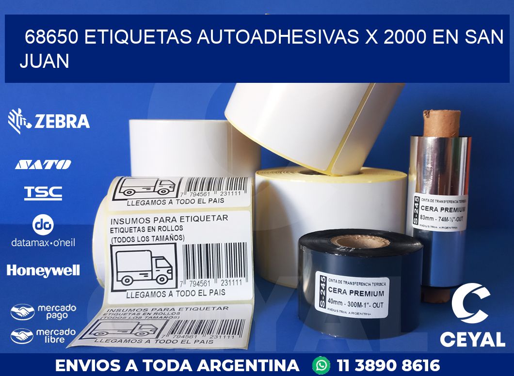 68650 ETIQUETAS AUTOADHESIVAS X 2000 EN SAN JUAN