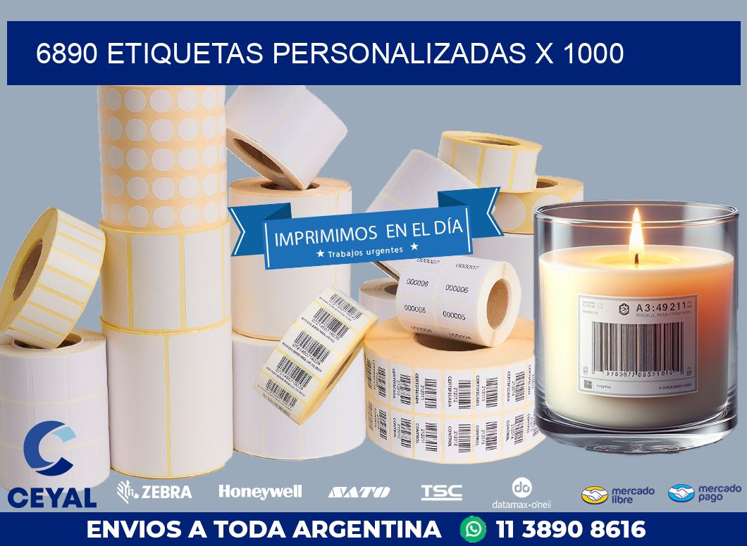 6890 ETIQUETAS PERSONALIZADAS X 1000