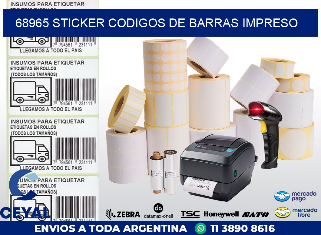 68965 STICKER CODIGOS DE BARRAS IMPRESO
