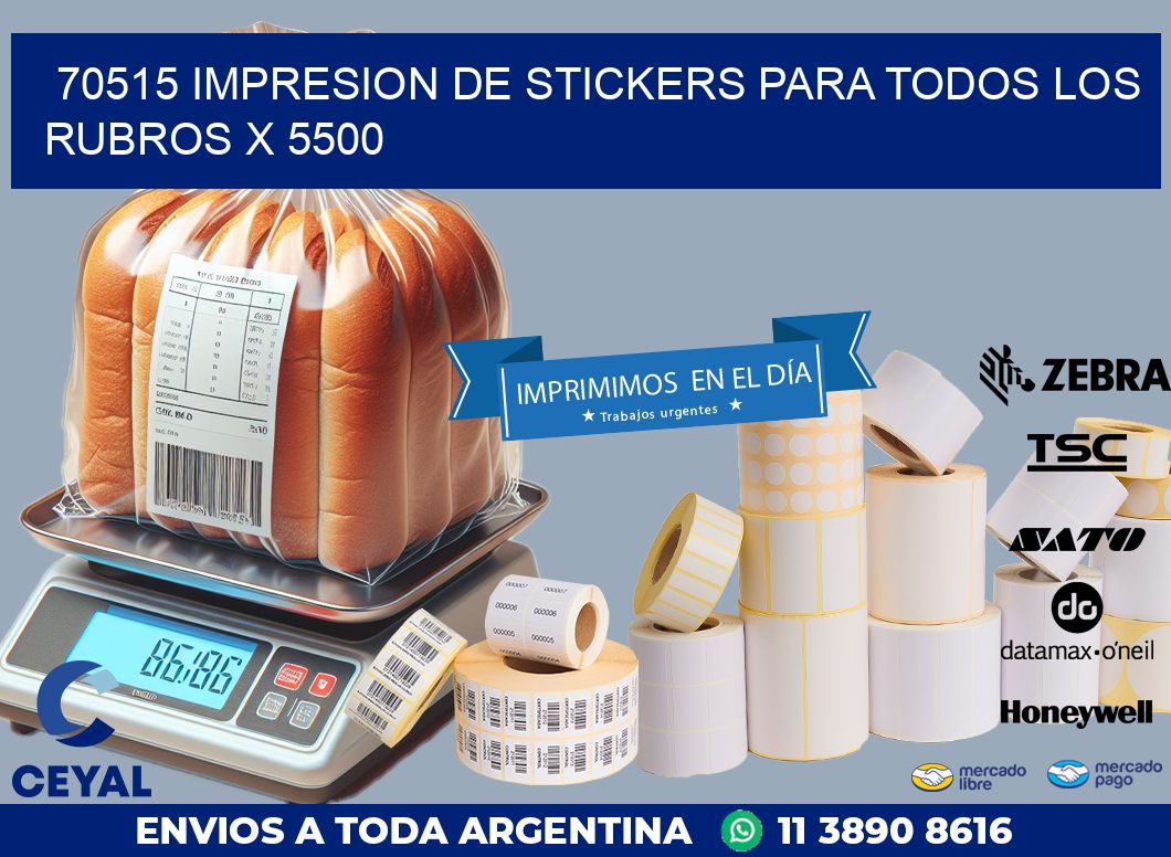 70515 IMPRESION DE STICKERS PARA TODOS LOS RUBROS X 5500