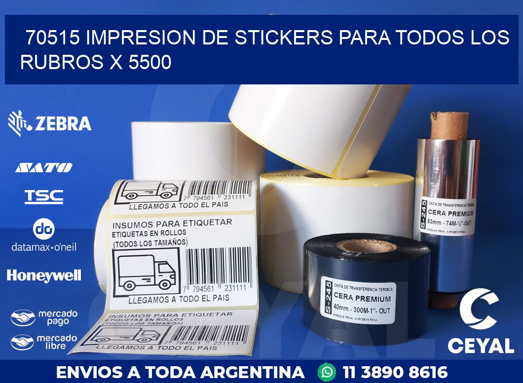 70515 IMPRESION DE STICKERS PARA TODOS LOS RUBROS X 5500