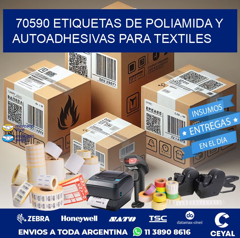 70590 ETIQUETAS DE POLIAMIDA Y AUTOADHESIVAS PARA TEXTILES