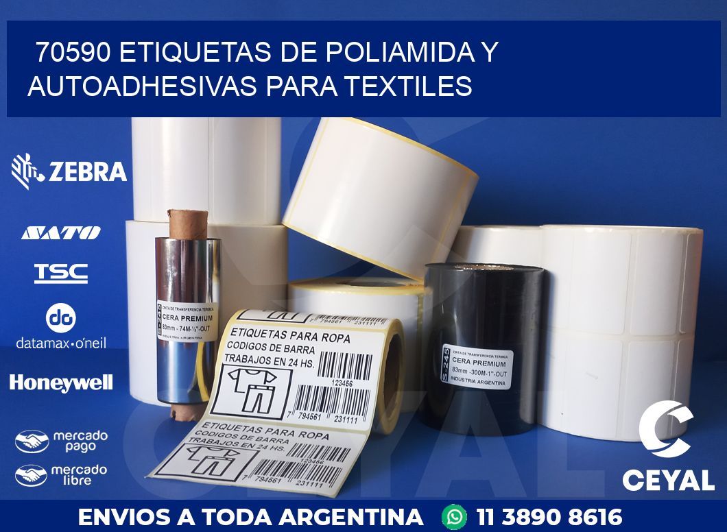 70590 ETIQUETAS DE POLIAMIDA Y AUTOADHESIVAS PARA TEXTILES