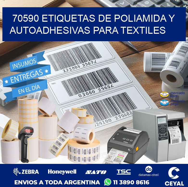 70590 ETIQUETAS DE POLIAMIDA Y AUTOADHESIVAS PARA TEXTILES