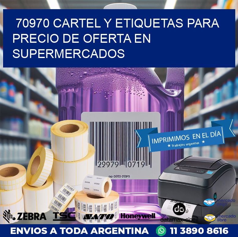 70970 CARTEL Y ETIQUETAS PARA PRECIO DE OFERTA EN SUPERMERCADOS