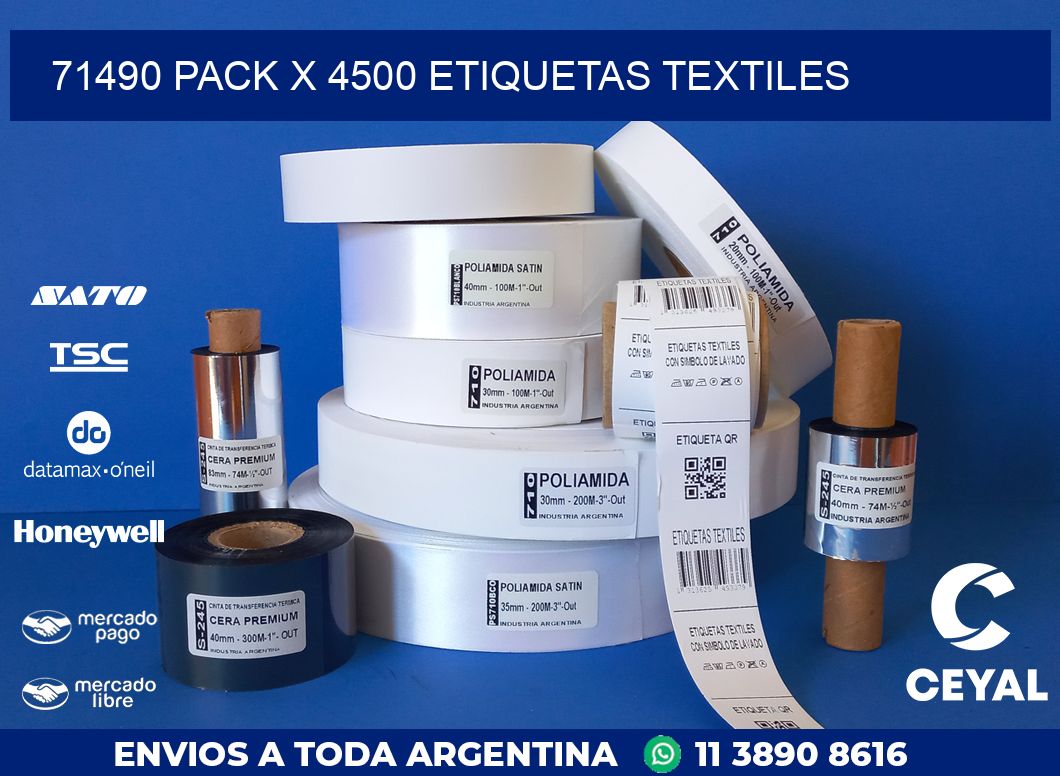 71490 PACK X 4500 ETIQUETAS TEXTILES