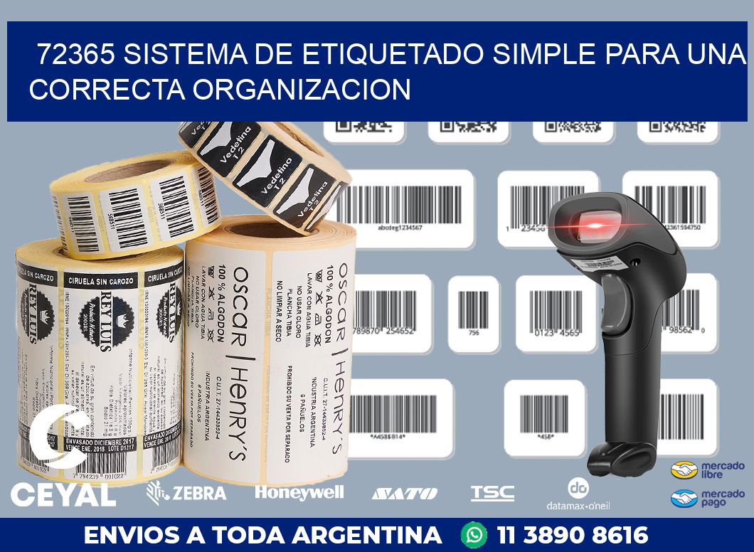 72365 SISTEMA DE ETIQUETADO SIMPLE PARA UNA CORRECTA ORGANIZACION