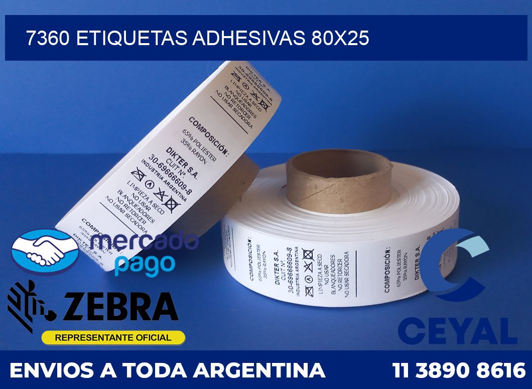 7360 ETIQUETAS ADHESIVAS 80X25