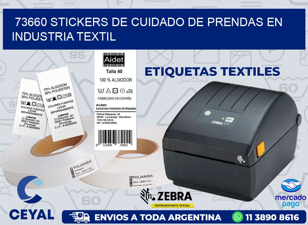 73660 STICKERS DE CUIDADO DE PRENDAS EN INDUSTRIA TEXTIL