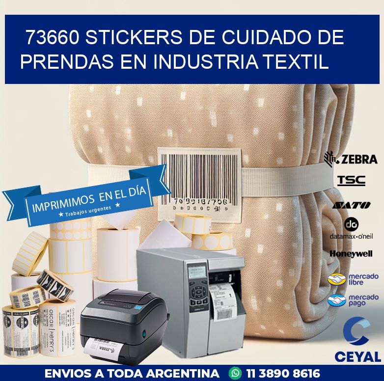 73660 STICKERS DE CUIDADO DE PRENDAS EN INDUSTRIA TEXTIL