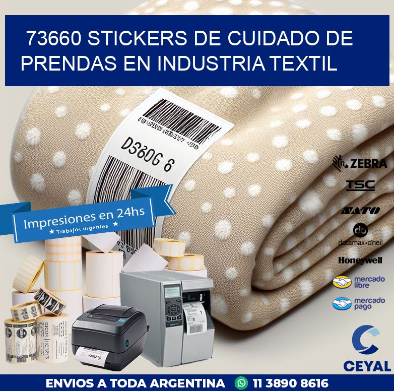 73660 STICKERS DE CUIDADO DE PRENDAS EN INDUSTRIA TEXTIL