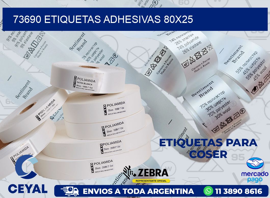 73690 ETIQUETAS ADHESIVAS 80X25