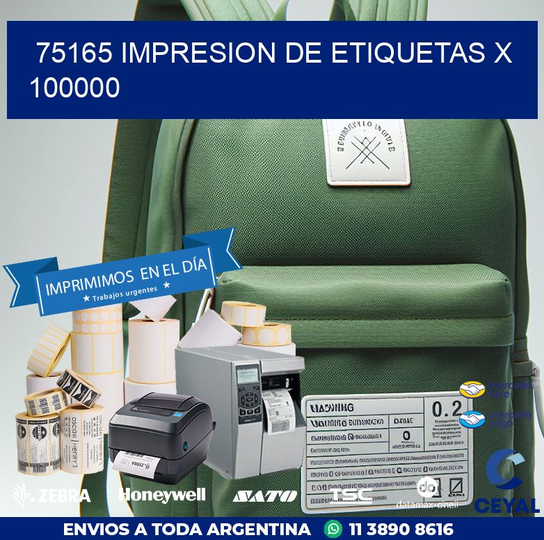 75165 IMPRESION DE ETIQUETAS X 100000