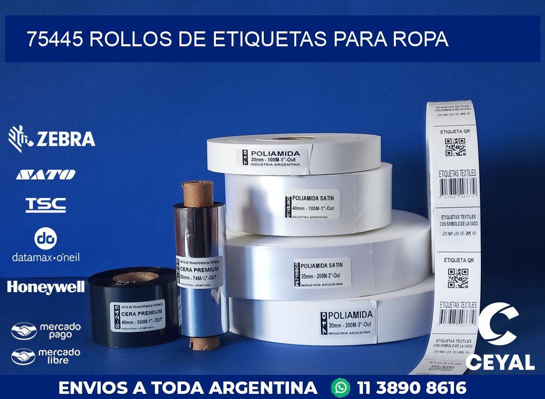 75445 ROLLOS DE ETIQUETAS PARA ROPA