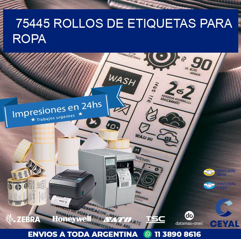 75445 ROLLOS DE ETIQUETAS PARA ROPA