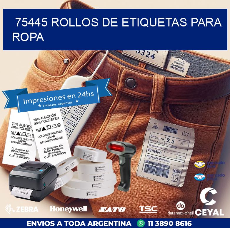 75445 ROLLOS DE ETIQUETAS PARA ROPA