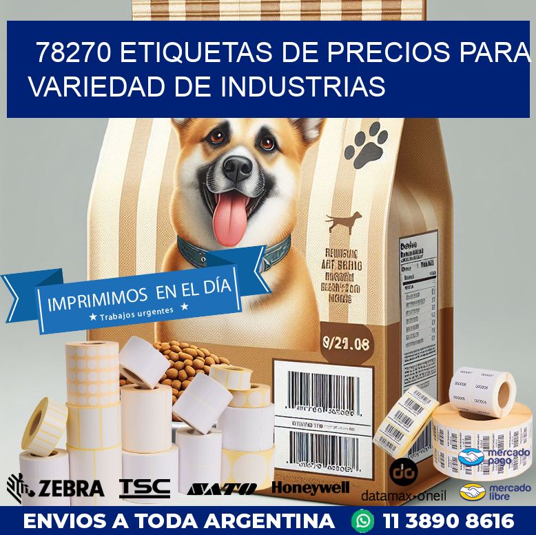 78270 ETIQUETAS DE PRECIOS PARA VARIEDAD DE INDUSTRIAS