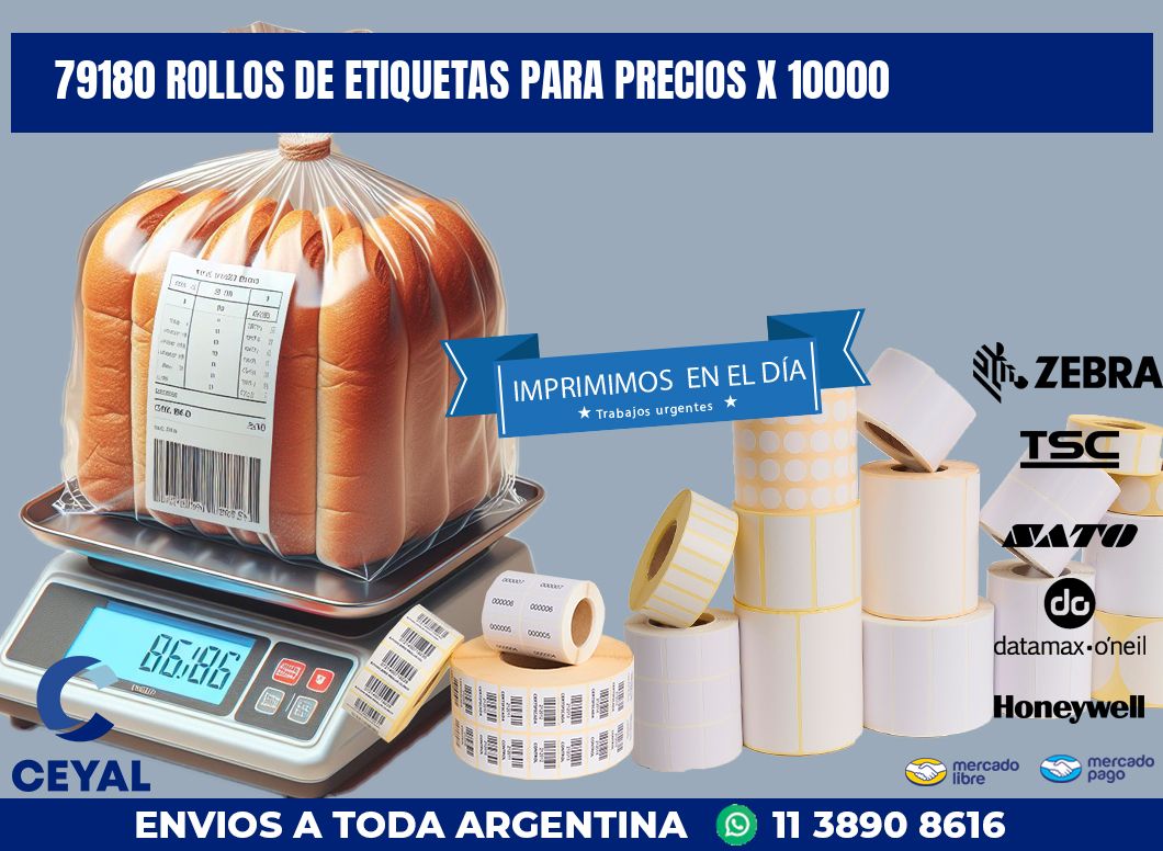 79180 ROLLOS DE ETIQUETAS PARA PRECIOS X 10000