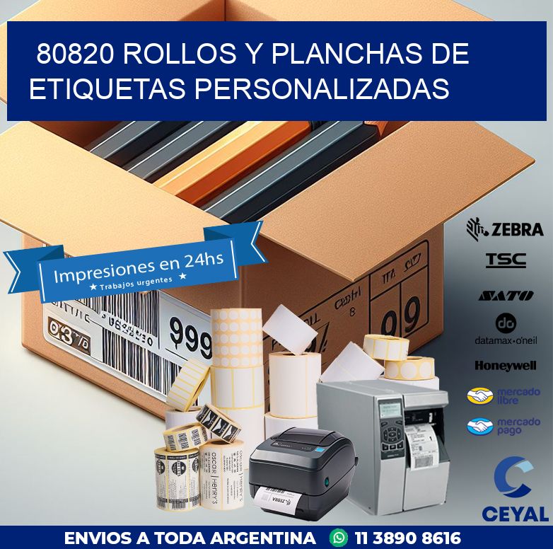 80820 ROLLOS Y PLANCHAS DE ETIQUETAS PERSONALIZADAS
