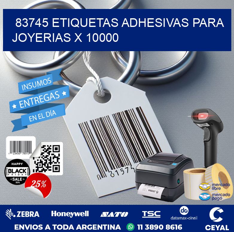 83745 ETIQUETAS ADHESIVAS PARA JOYERIAS X 10000
