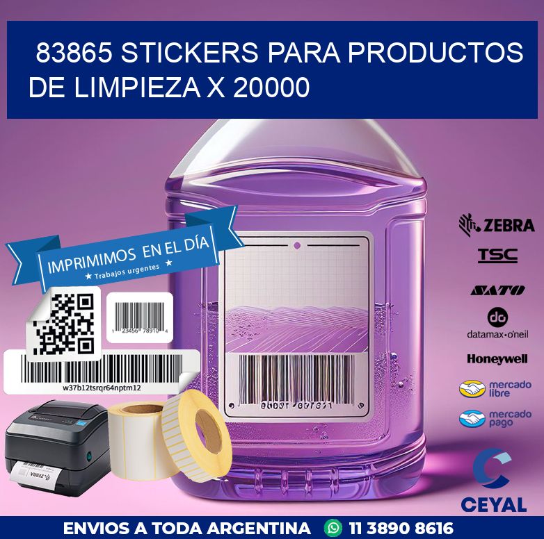 83865 STICKERS PARA PRODUCTOS DE LIMPIEZA X 20000