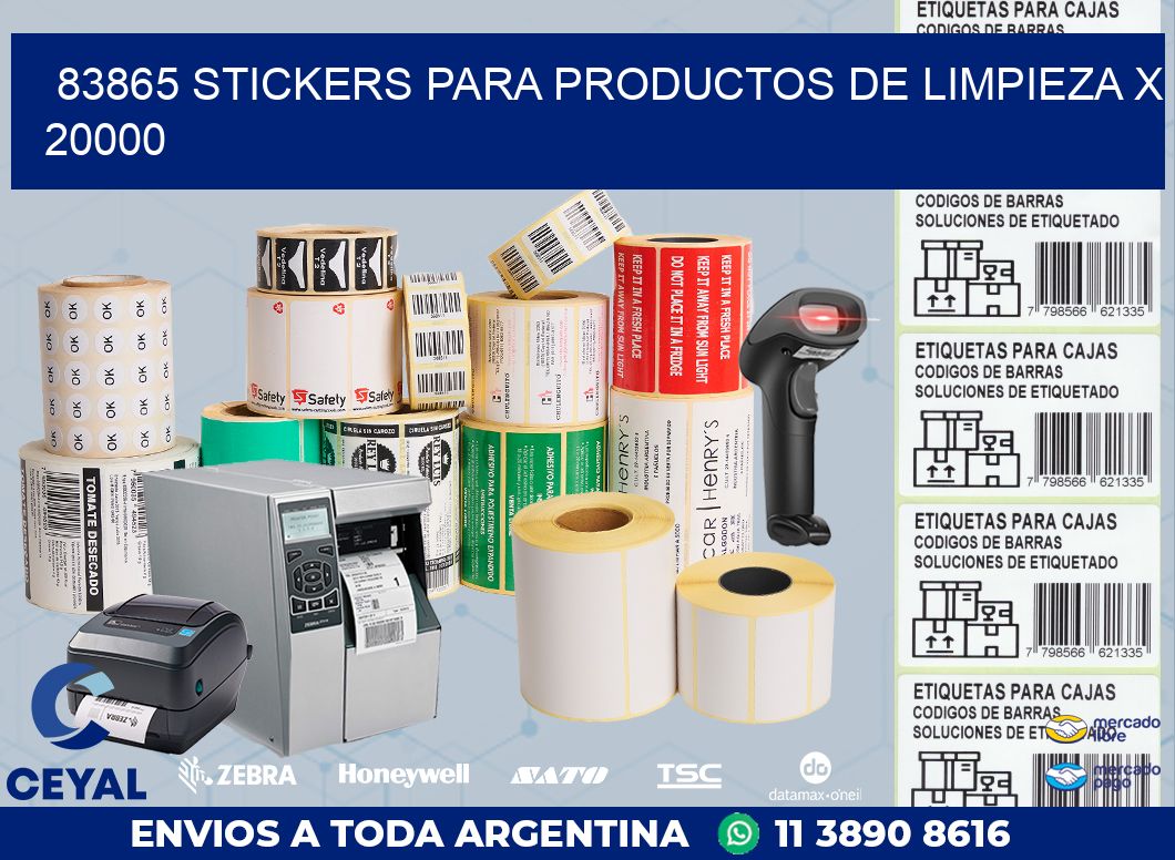 83865 STICKERS PARA PRODUCTOS DE LIMPIEZA X 20000