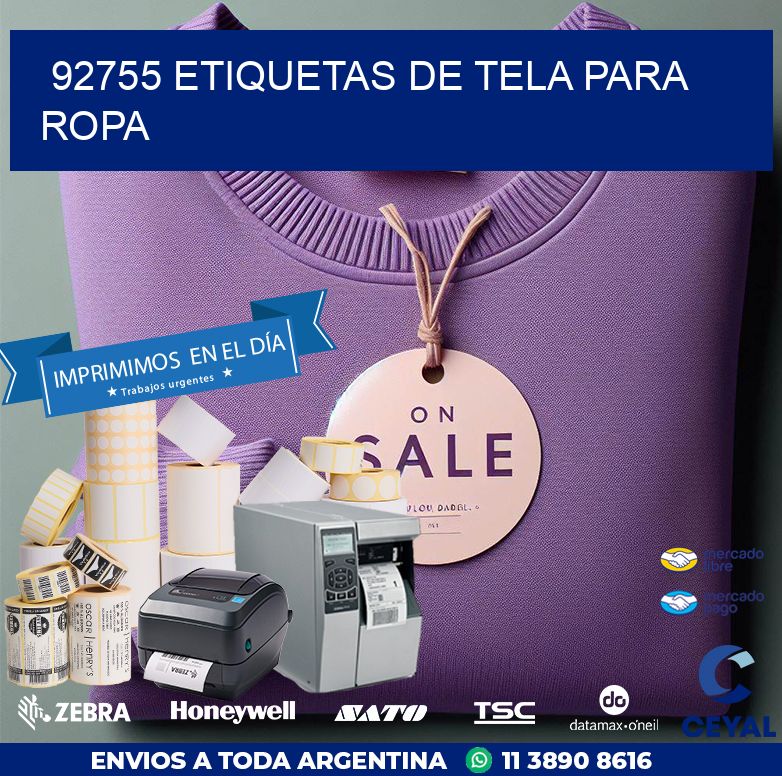 92755 ETIQUETAS DE TELA PARA ROPA