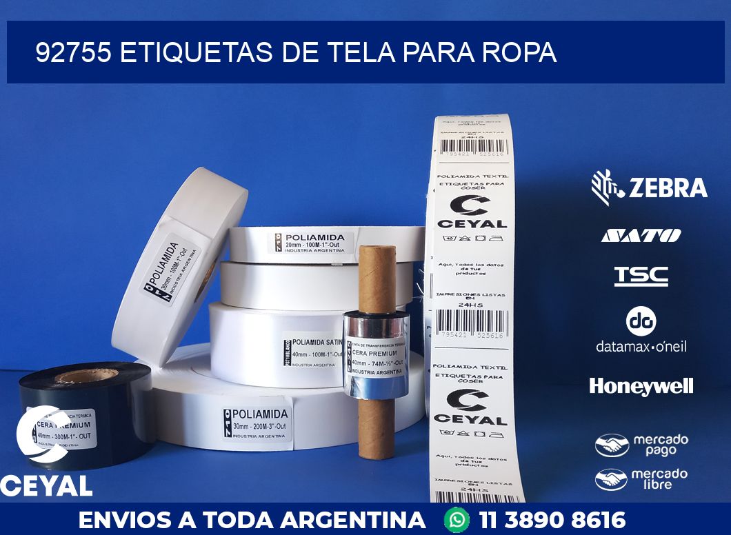 92755 ETIQUETAS DE TELA PARA ROPA