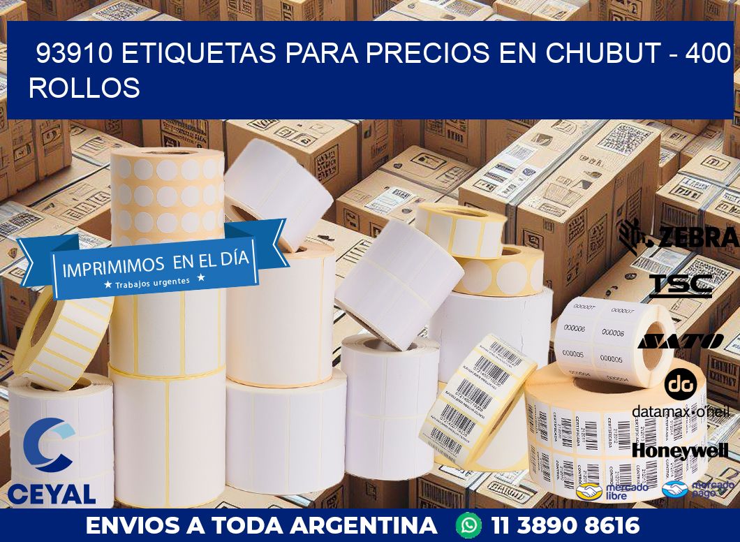 93910 ETIQUETAS PARA PRECIOS EN CHUBUT – 400 ROLLOS